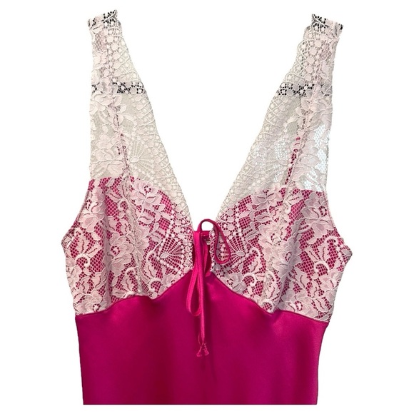 Free People Intimately Lace & Satin Maxi Slip Dress | Fuchsia Pink | Size S - Picture 4 of 9